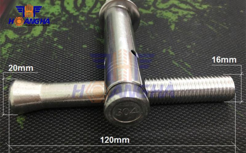 Phần thân của bu lông nở rút inox