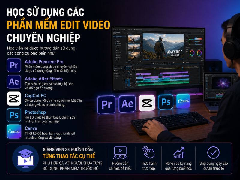 Học sử dụng các phần mềm edit video chuyên nghiệp