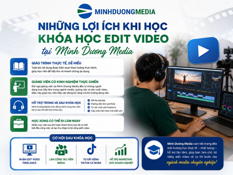 Những lợi ích khi học khóa học edit video tại Minh Dương Media
