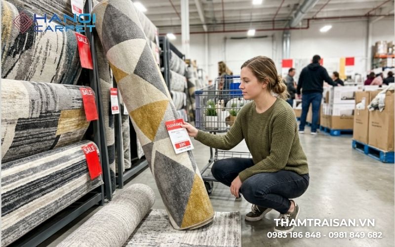 Kinh nghiệm mua thảm trải sàn phòng khách giúp tiết kiệm chi phí